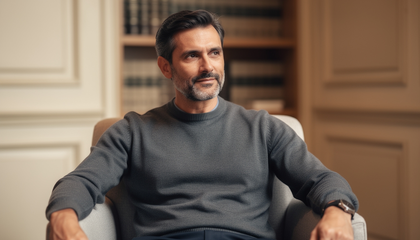 Editor principal, hombre de unos 40 años con expresión reflexiva en entorno de trabajo luminoso